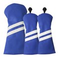 thumbnail image 1 of bedienty 3Pcs/Set PU Golf Club Head Cover with Tag Interchangeable Adjustable Protective Sheath Thickened Plush Wood Protector Blue, 1 of 6