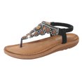 thumbnail image 1 of Kcodviy Ladies Strap Flat Sandals Women Platform Sandals Summer Boho Rhinestone Dress S Sandals for Women Shoes Comfort Open Toe Elastic Ankle Strap Strapless Sandals Roman Sandals, 1 of 8