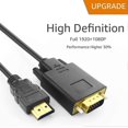 thumbnail image 3 of Construction Durable : Câble Convertisseur HDMI vers VGA, Longueur de 6 Pieds, Prend en Charge une Haute Résolution Complète 1080P, Puce IC Active Intégrée pour Signal Direct, 3 of 5