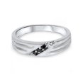 thumbnail image 3 of Black Diamond Mens Wedding Band Ring 14k White Gold, 3 of 3
