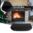 thumbnail image 1 of Agiferg Fire Retardant Fiberglass Fireproof Carpet Half Round Hearth Fireplace Area Rug, 1 of 8