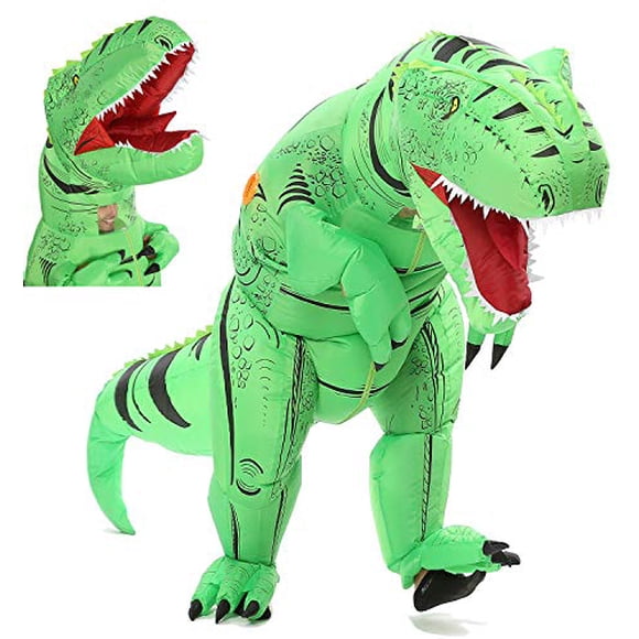 FUNNY COSTUMES Adult Size T Rex Costume Inflatable Dinosaur Costume Halloween Costume (Dino Green Large)