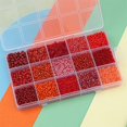 thumbnail image 4 of GUOOL Perles de Verre Rondes Colorées pour Fabrication de Bracelets avec Boîte de Rangement pour Bricolage Rouge, 4 of 7