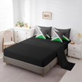 thumbnail image 3 of YST Green And Gray Geometric Triangle 7-Piece Comforter Set, King, Rustic Home Room Decor, Patchwork Geometry, 3 of 5