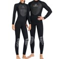 thumbnail image 4 of QualitChoice Combinaison de Plongée Haute Efficacité à Manches Longues, Maillot de Bain Doux pour la Peau, Col Ras du Cou Classique, Structure Composite à Trois Couches, Combinaison pour Femmes, Noir, P, 4 of 6