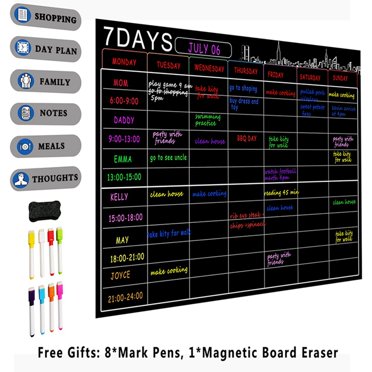 2X Magnetic Dry Erase Calendar Set 16X12 Inch Whiteboard Weekly Planner Organizer A3 White Board for Fridge Kitchen Home