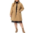 thumbnail image 2 of GRACE & GRANDEUR Women's Plus Size Peacoat Single-Breasted Mid-Length Overcoat, 2 of 6