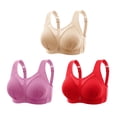 thumbnail image 1 of Timegard 3pc Bras for Women No Underwire Mesh Adjustable Strap Full Coverage Breathable Comfy Seniors Bra, 1 of 7