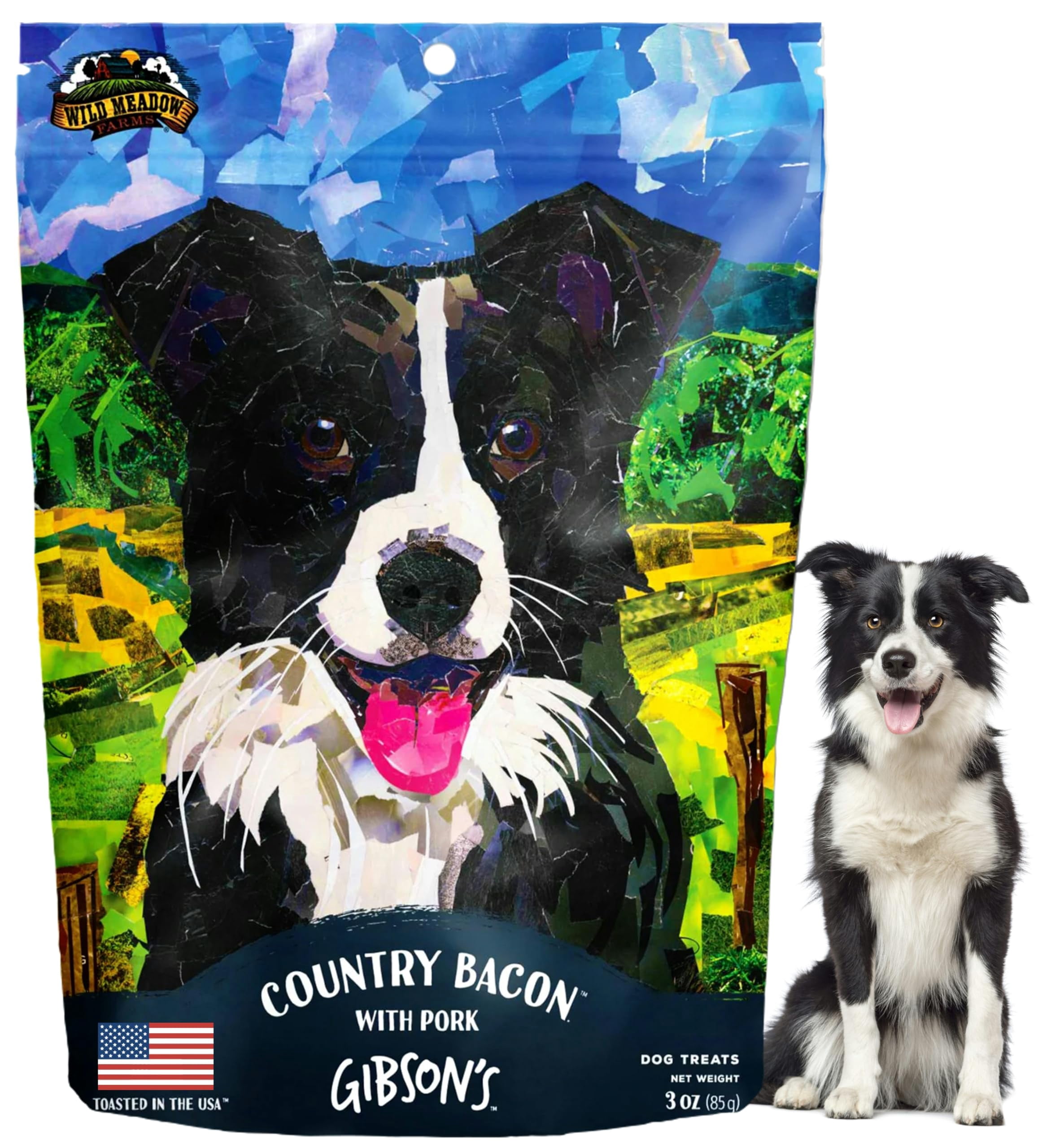 Wild Meadow Farms - Gibson's Country Bacon with Pork, Soft Jerky Dog Treats, Crafted with Real Meat, Aromatic, and Grain-Free for Training and Rewarding Dogs of All Breeds and Ages - 3 Ounce Pouch