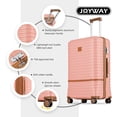 thumbnail image 2 of Joyway - Ensemble de 5 Valises Rigides à Roulettes en ABS - (Valise Extensible 20 Pouces 24 Pouces) - Bagage Enregistré 28 Pouces - Rose, 2 of 6