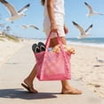 thumbnail image 4 of Linnome Mesh Beach Bag Large Capacity Drawstring Tote for Wet Clothes Towels 13x12.2x8.7in Pink, 4 of 6
