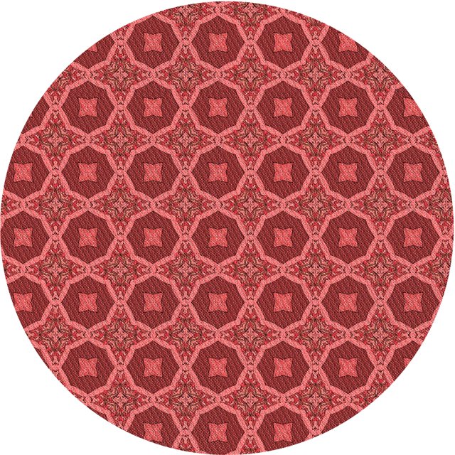 Ahgly Company Tapis Rond Lavable en Machine Intérieur Transitionnel Rouge, 6 Pieds Rond
