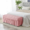thumbnail image 3 of pitrice Long Bench Cover Bench Seat Furniture Protector for Living Room Hotel Decor Pink, 3 of 8