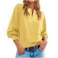 thumbnail image 1 of Longs Chandails pour Femmes Mode pour Femmes Col Rond à Boutons Manches Longues Hauts Unis Chandail à Enfiler Chandail Tendance et Confortable Vêtements d'Hiver Chandails d'Hiver pour Femmes, 1 of 8