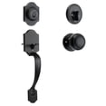 thumbnail image 1 of VEVOR Front Door Handle and Deadbolt Set, Matte Black Front Door Lock Set with Interior Knob, Adjustable Hole Spacing Single Cylinder Handleset, for Right and Left Handed Entrance and Front Door, 1 of 8