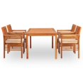 thumbnail image 2 of vidaXL 5 Piece Patio Dining Set with Cushions Solid Acacia Wood, 2 of 6