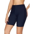 thumbnail image 1 of Charmo Short de Planche Long pour Femmes Taille Haute Bas de Maillot de Bain Uni Short de Bain, 1 of 5