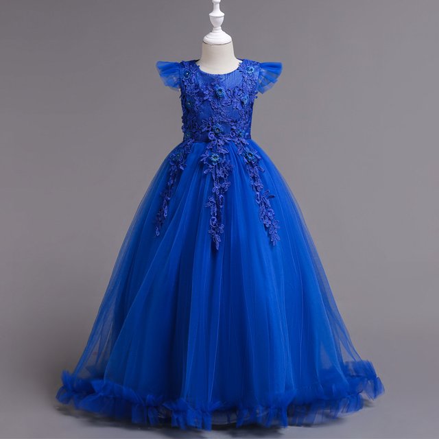 Liquidation et Promo, Robe d'Été pour Fille, Sans Manches à Volants en Dentelle, Broderie à Col Rond, Jupe Princesse en Tulle avec Nœud, Décontractée pour Fête, Tenue de Festival, Légère, Respirante, Âge 4-12 Confort Douillet