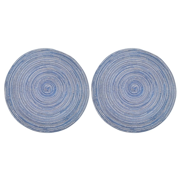 TIELUTT 2PCS Round Braided Placemats 12 Inch Table Mats for Dining Tables Washable Heat for Party BBQ and round Dinner Table Centerpiece Plate Mates Dining Mat Dinner Mats Circular Table Mat Christma
