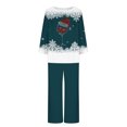 thumbnail image 4 of Pisexur Pyjamas de Noël pour Femmes Ensemble Deux Pièces Tendance Vacances Imprimé Verre de Vin Rouge Pjs Décontractés Manches Longues Col Rond Hauts Pantalons de Pyjama Vêtements de Nuit, 4 of 4