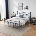thumbnail image 2 of VECELO Queen Size Metal Platform Bed Frame with Headboard and Footboard, Heavy Duty Bed Frame, No Box Spring Required, Black, 2 of 8