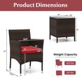 thumbnail image 3 of Costway Outdoor 3 PCS PE Rattan Wicker Furniture Sets Chairs  Coffee Table Garden Red, 3 of 10