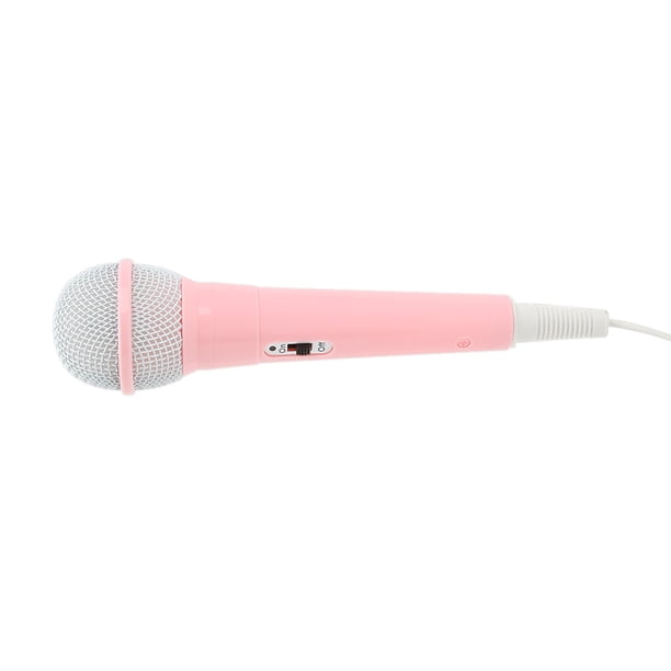 Jouet Microphone Rose pour Enfants avec Support, Lumières Colorées et Lecteur de Musique pour s'Amuser en Chantant