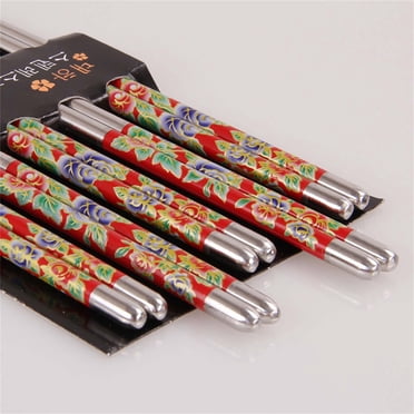 EGNMCR Chopsticks Chopsticks Reusable Stainless Steel Chopsticks Reusable Multicolor Lightweight 304 Metal Chopsticks Dishwasher Safe - 1 Pairs Stainless steel chopsticks