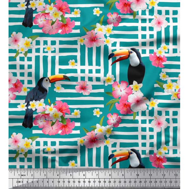 Soimoi Poly Georgette Fabric Dot & Pretzels Food Print Fabric by Yard 52 Inch Wide