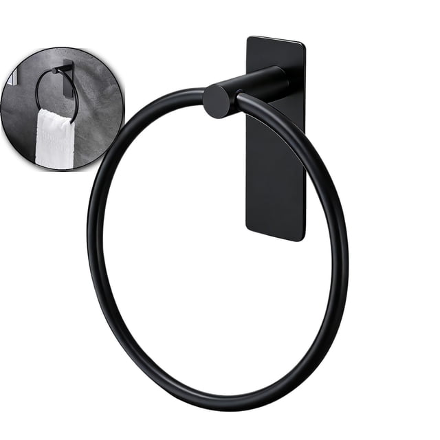 Brushed Towel Ring, Hand Towel Holder for Bathroom, Self Adhesive Hand Towel Rings for Bath, Kitchen, RV, No Drill Hole