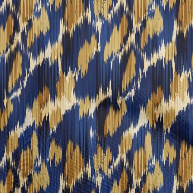 oneOone Velvet Royal Blue Fabric Ikat Fabric For Sewing Printed Craft Fabric By The Yard 58 Inch Wide