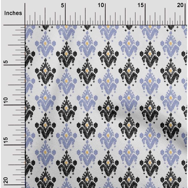 oneOone Tissu Viscose Georgette Imprimé Ethnique Ikat BTY 42 Pouces de Large