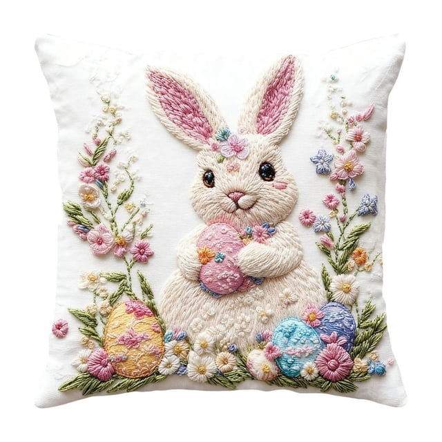 Fasiaou Short Pile Knit Pattern Pillowcase with Soft Lint-Resistant Fabric for Sofa and Bed,E