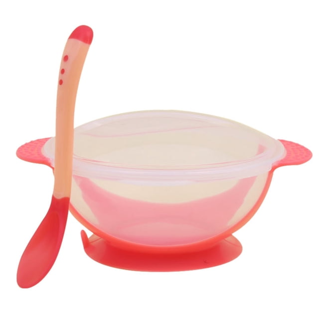 Stay Put Suction Bowls Limited Time Offer Dusknt Baby Children Training Feeding Dinner Bowl Spoon Tableware Set with Suction Cup, 1Pc Bowl, 1Pc Soup Spoon
