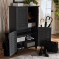 thumbnail image 4 of Baxton Studio Winda 4-Door Wood Entryway Shoe Cabinet in Dark Gray, 4 of 10