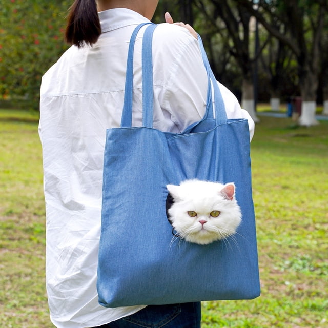 EGNMCR Storage Trunks & Bag Canvas Bag For Shoulder Storage Cute And Fashionable Pet Outing Bag Bag With Exposed Head Shoulder Bag Single shoulder storage