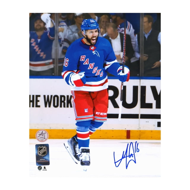 Vincent Trocheck Signé Célébration du But des Rangers de New York Photo 8x10