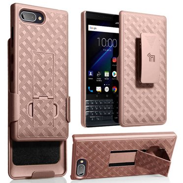 Étui avec Pince pour BlackBerry Key2 le, Nakedcellphone [Rose Gold Pink] Étui avec Béquille avec Combo [Pivotant/à Cliquet] Étui de Ceinture et de Hanches pour BlackBerry Key2 le Téléphone [[Uniquement pour le Modèle]]