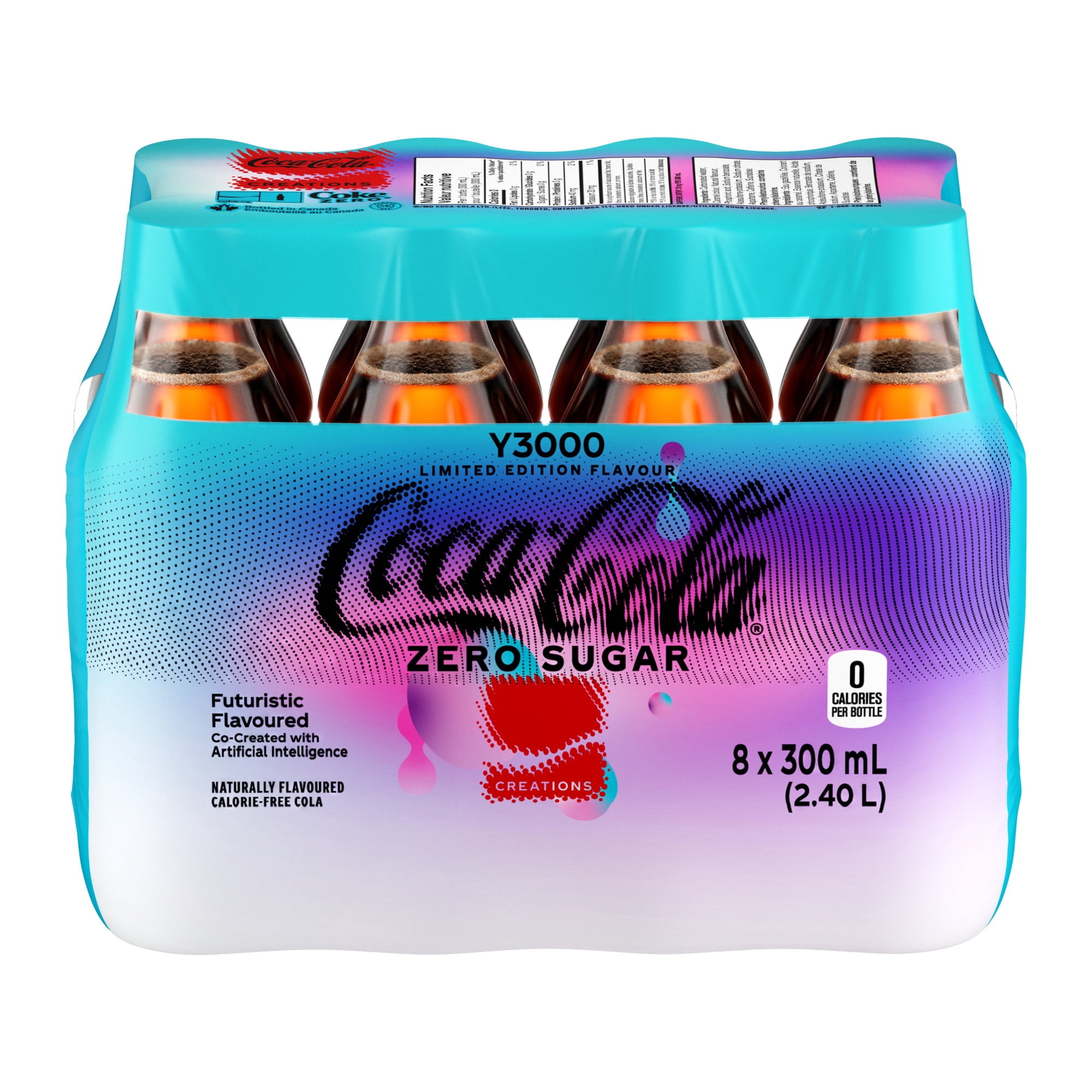 Coca-Cola Zero Sucre Y3000 Bouteilles, 300 mL, 8 Pack