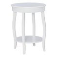 thumbnail image 1 of Bowery Hill Table d'Appoint Ronde Contemporaine en Bois avec Tablette, Blanc, 1 of 12