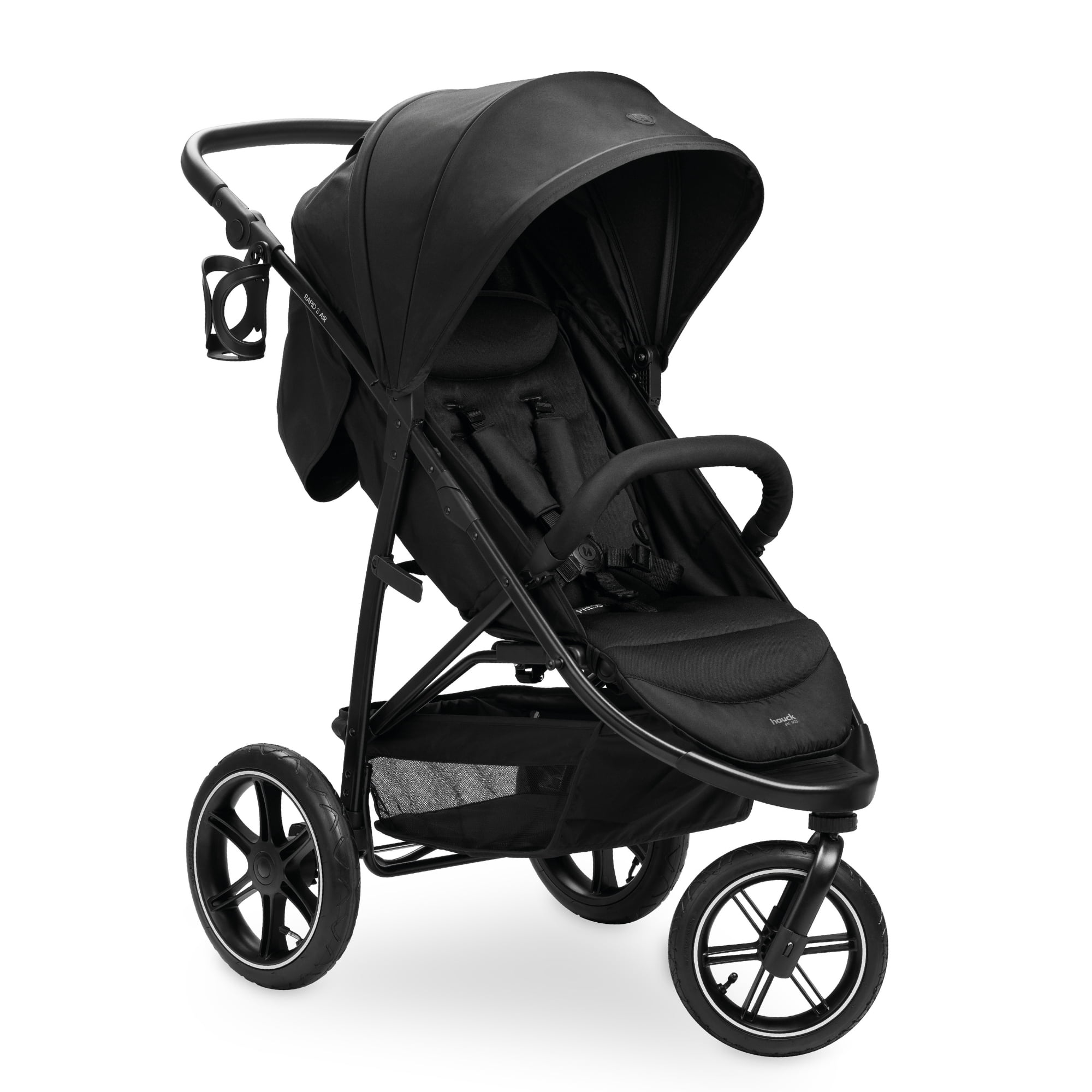 hauck Stroller Rapid 3 Air Reclining Seat, Compact Fold Stroller with Air Tires, Black