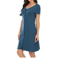 thumbnail image 4 of QIPOPIQ Robes pour Femmes Robe Tunique à Étages Cardigan à Manches Courtes Bouton Jupe de Nuit Robe d'Été Vêtements de Maison Offres 2023, 4 of 6