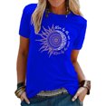 thumbnail image 1 of MAWCLOS Hauts pour Femmes T-Shirt à Imprimé Tournesol T-Shirt à Manches Courtes Tee Mode Travail Col Rond Haut Bleu Royal G, 1 of 3