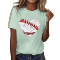 thumbnail image 1 of WZXFASHION T-shirt à Imprimé Baseball pour Femmes Été 2025 jusqu'à 50 % de Rabais T-shirt à Manches Courtes pour Femmes, 1 of 4