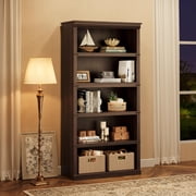5 Tier Bookcase, Farmhouse Book Shelf with Storage Open Display Bookshelves, 67.4" Tall Book Case Wooden 5 Shelf Bookcase Home Decor Furniture for Home Office, Living Room, Bed Room