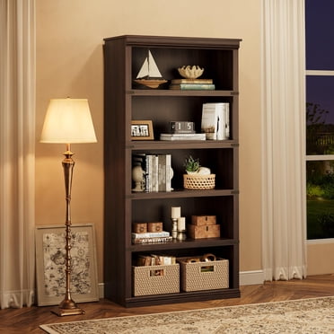 5 Tier Bookcase, Farmhouse Book Shelf with Storage Open Display Bookshelves, 67.4" Tall Book Case Wooden 5 Shelf Bookcase Home Decor Furniture for Home Office, Living Room, Bed Room