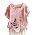 thumbnail image 1 of Birdeem Womens Summer Casual Round Neck Short Sleeve Printing Loose Shirt Tops, 1 of 1