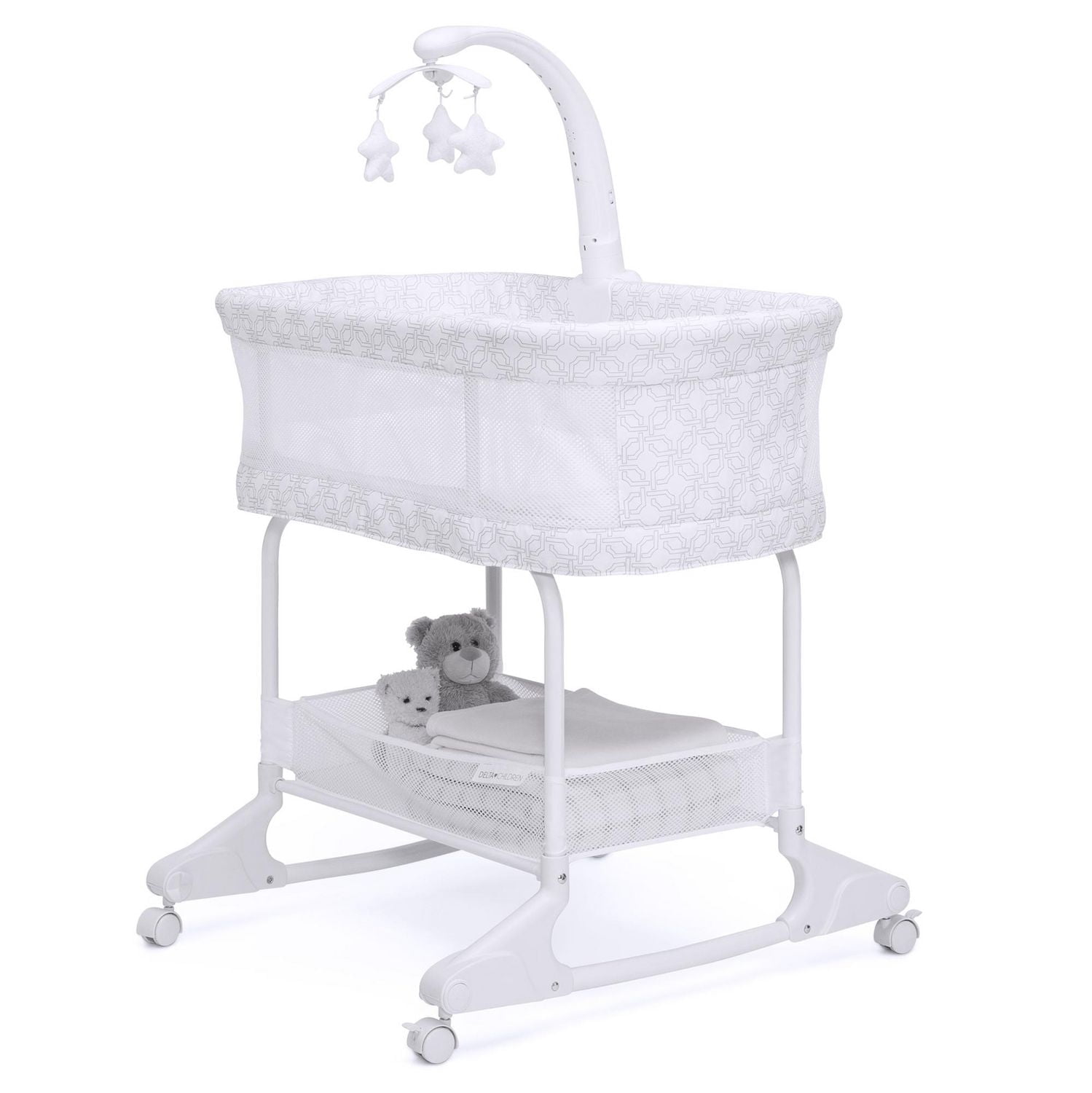 Delta Children Berceau à Bascule SleepCool  avec maille respirante, Fresco
