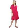thumbnail image 3 of Bimba Chemise de Nuit pour Femmes Rose Fuchsia à Col Cranté Boutonnée avec Poches-10, 3 of 5