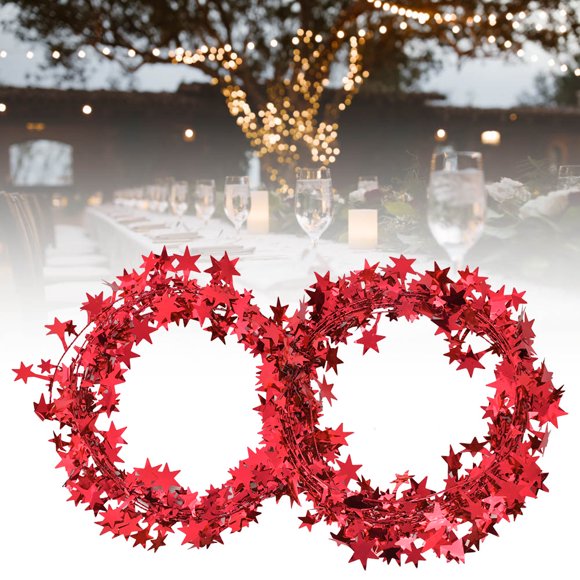 Small Star Garland Christmas Tree Decorations Holiday Ornaments Xmas Party Supplies 6 Colors 7.5m with Flexible Wire for DIY Crafts Wedding Home Decor